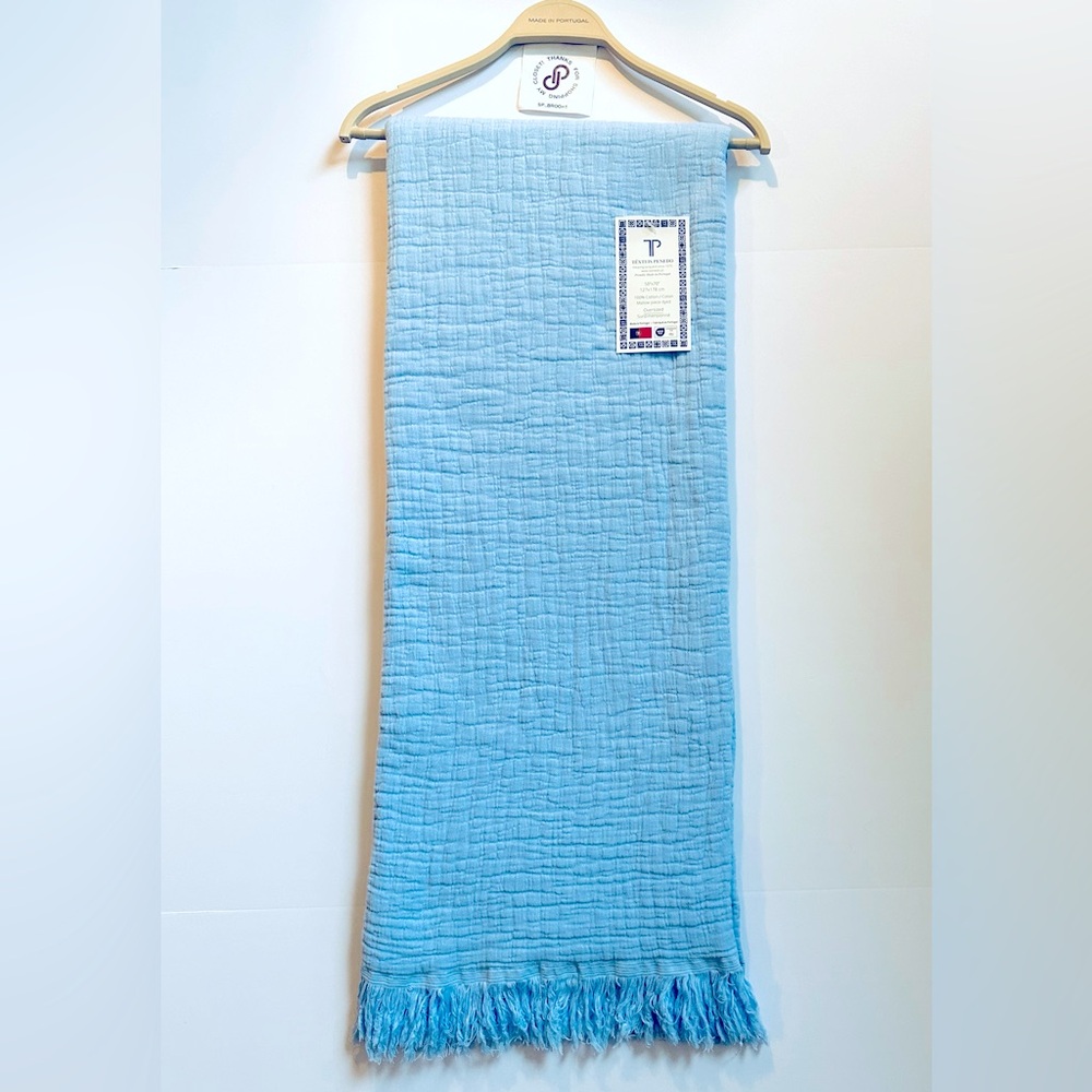 🎁Texteis Penedo Throw Blanket - 100% Cotton - Sky Mallow